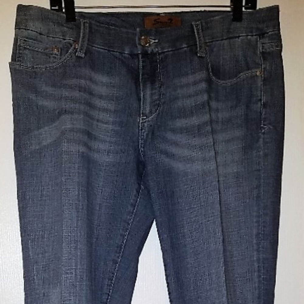 Seven 7 Medium Wash Lightly Distressed Jeans